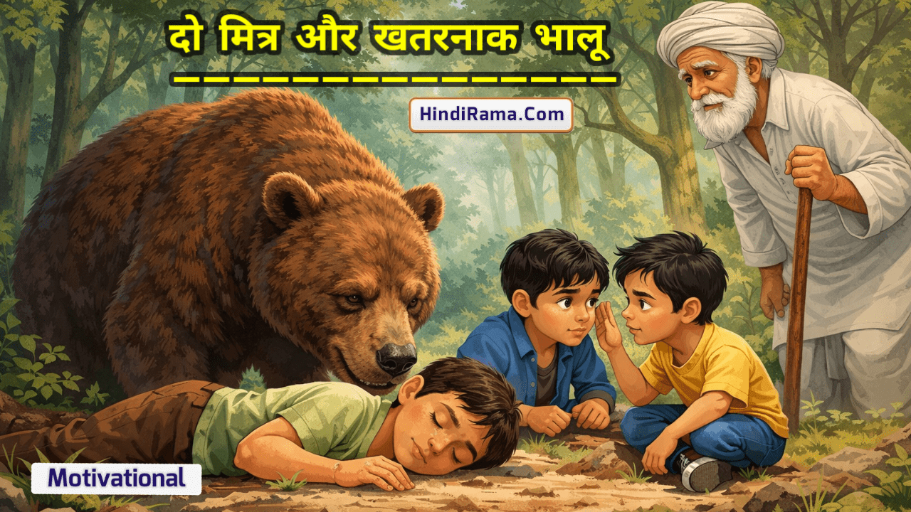 दो मित्र और खतरनाक भालू - Kids Story In Hindi । Hindi Story For Kids । Hindi Kahani । By Hindirama.com