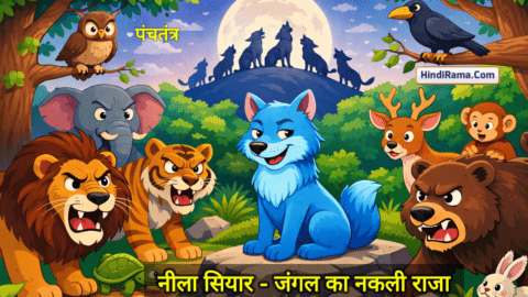 नीला सियार - जंगल का नकली राजा । Panchatantra Story In Hindi With Moral । Hindirama.com