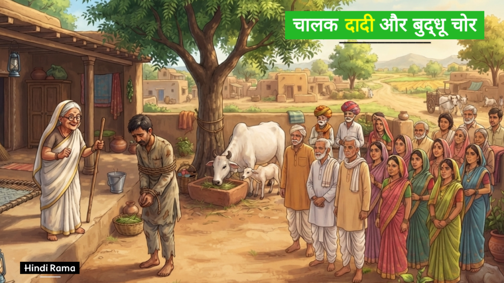 चालाक दादी और बुद्धू चोर। दादी ने चोर को कैसे पकड़ा? Funny Village Story In Hindi। Hindirama.com