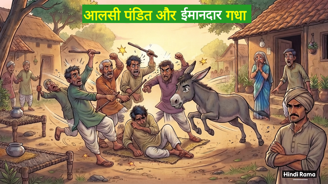 आलसी पंडित और ईमानदार गधा। कैसे आलस ने चरणदास का सब कुछ छिन लिया? Educational Moral Story In Hindi। Hindirama.com