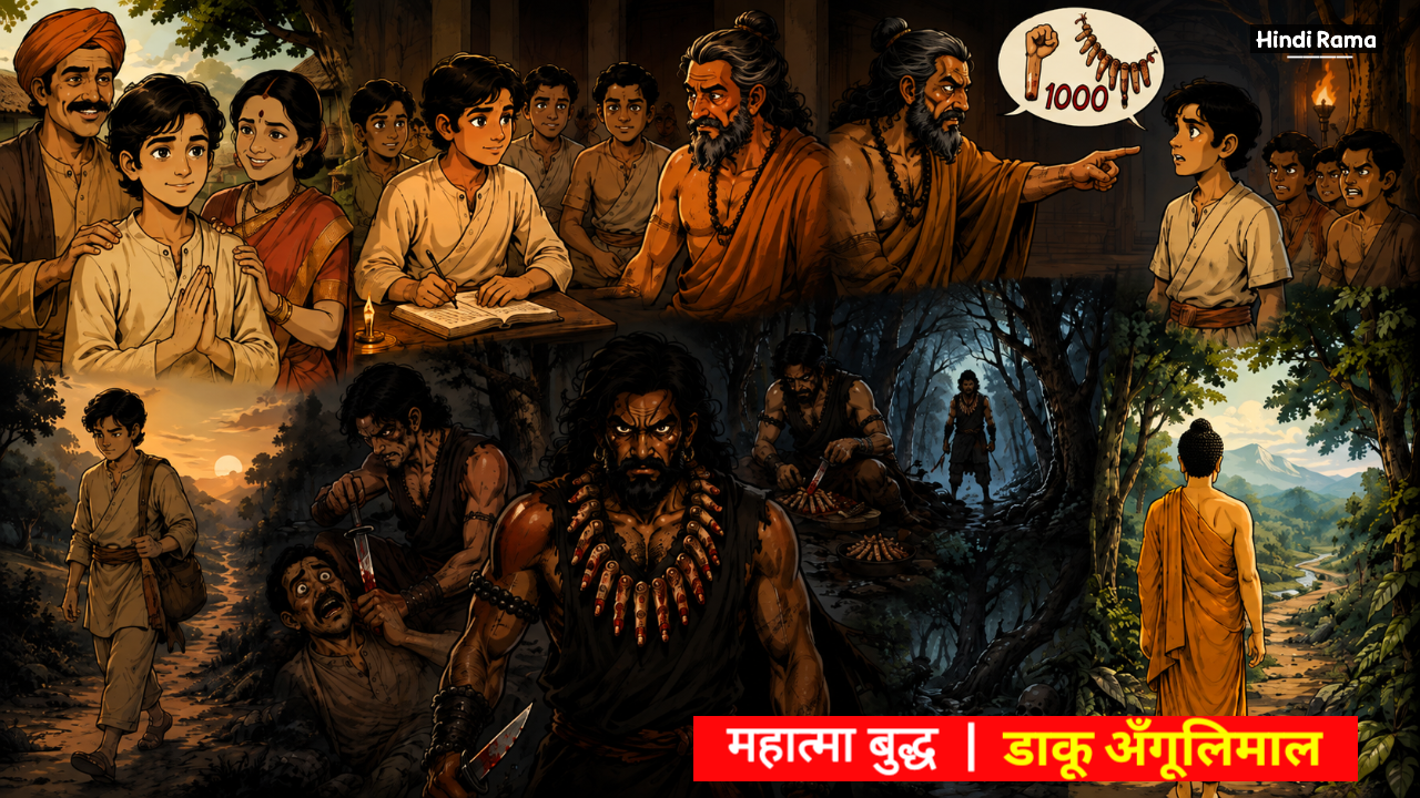 डाकू अँगुलिमाल। कैसे महात्मा बुद्ध ने बदला अँगुलिमाल का जीवन? Angulimala And Buddha Story In Hindi। Hindirama.com