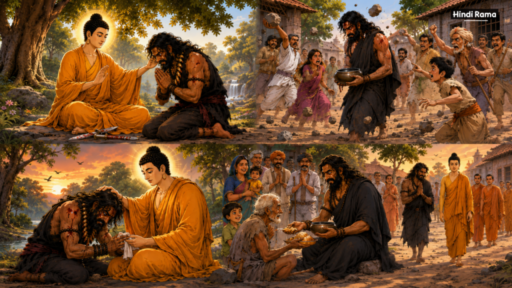 डाकू अँगुलिमाल। कैसे महात्मा बुद्ध ने बदला अँगुलिमाल का जीवन? Angulimala And Buddha Story In Hindi। Hindirama.com 