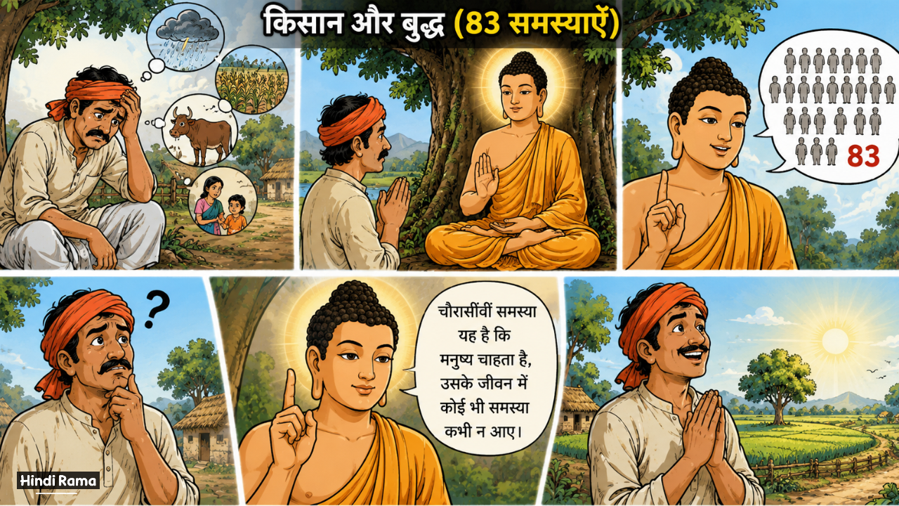 महात्मा बुद्ध और एक किसान। किसान की 83 परेशानियों का रहस्य। Buddha And Farmer Story In Hindi। Hindirama.com