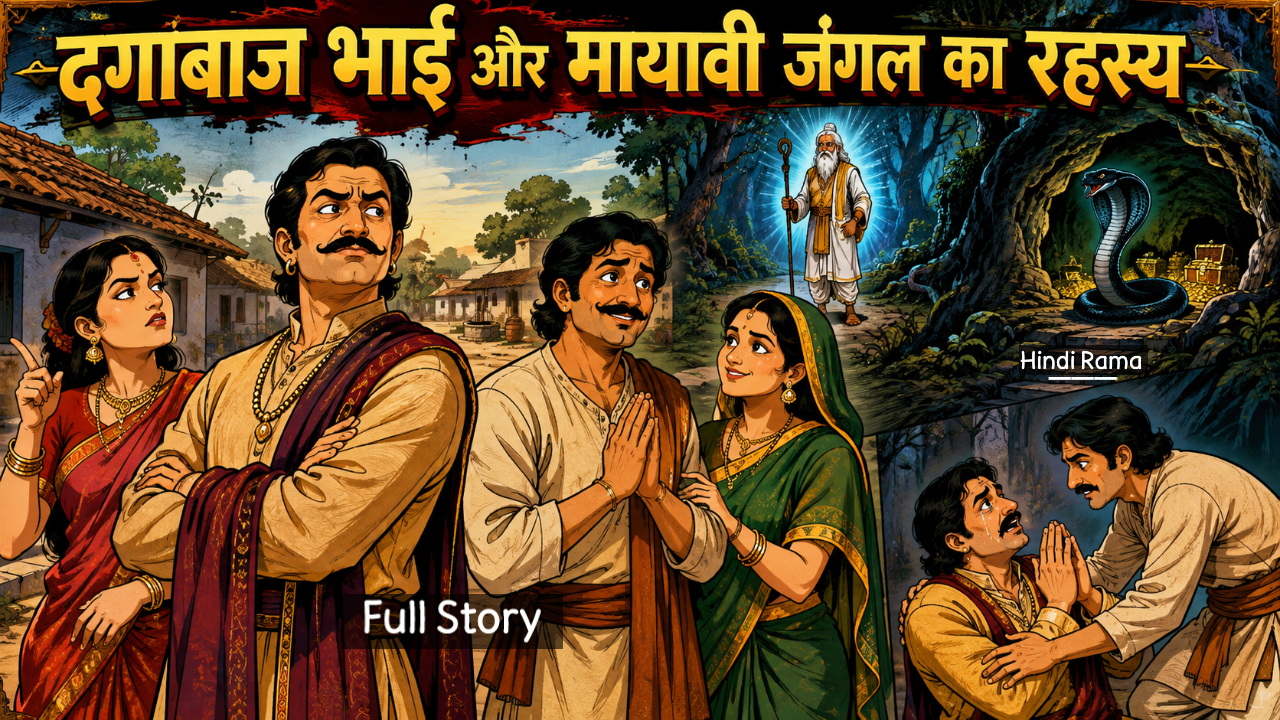 दगाबाज बड़े भाई का लालच। छोटे भाई की ईमानदारी और मायावी जंगल का रहस्य | Moral Story In Hindi। Hindirama.com