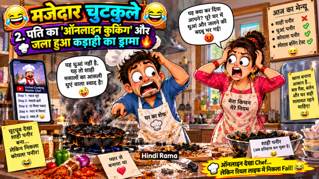 5 पति-पत्नी के मजेदार चुटकुले। हँसी से लोटपोट। Husband Wife Jokes In Hindi । Hindirama.com 