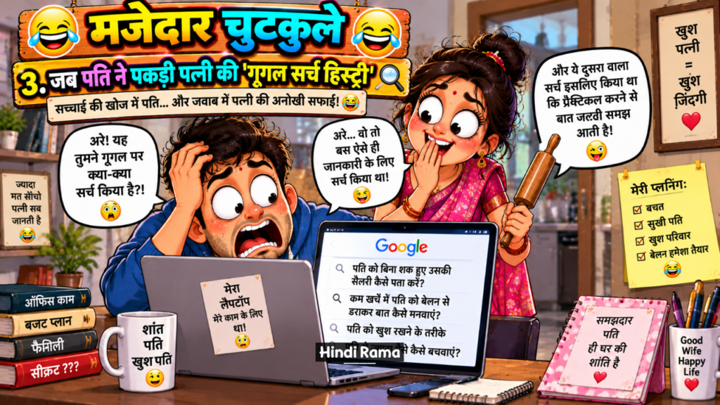 5 पति-पत्नी के मजेदार चुटकुले। हँसी से लोटपोट। Husband Wife Jokes In Hindi । Hindirama.com 
