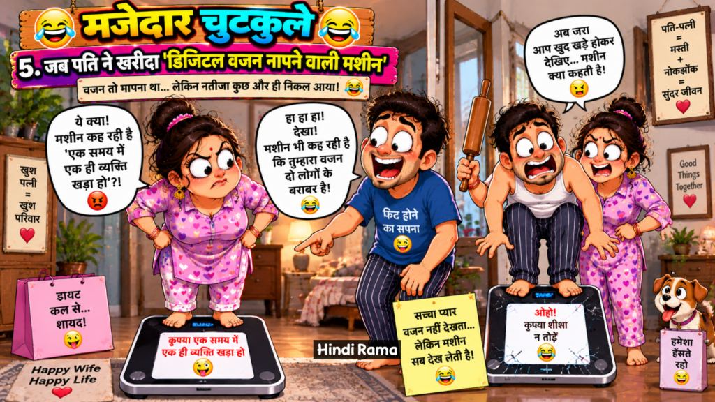 5 पति-पत्नी के मजेदार चुटकुले। हँसी से लोटपोट। Husband Wife Jokes In Hindi । Hindirama.com 