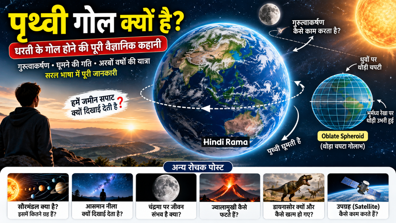पृथ्वी गोल क्यों है? जानिए धरती के गोल होने का असली वैज्ञानिक रहस्य। Why Is Earth Round। Hindirama.com