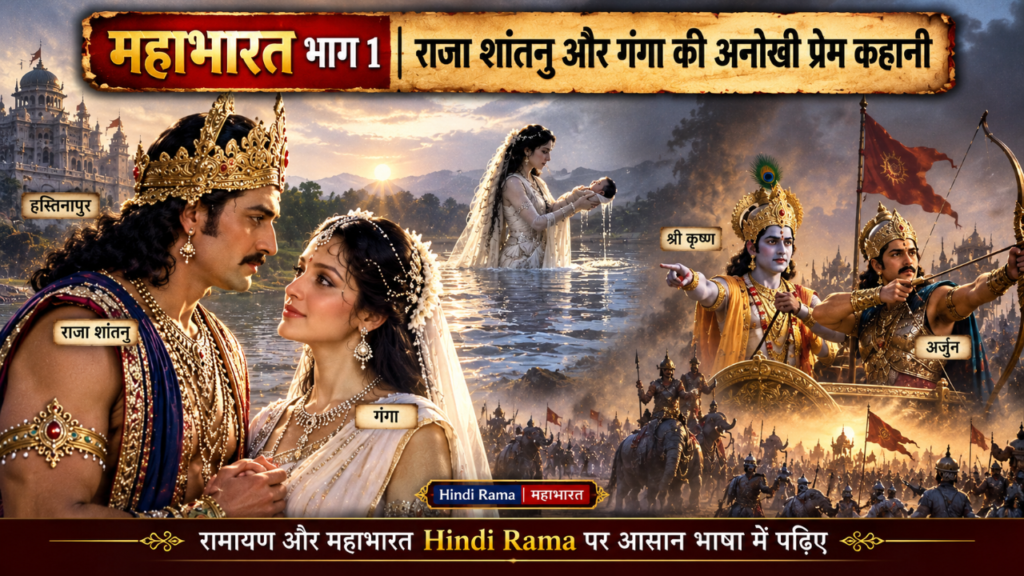 महाभारत भाग 1: राजा शांतनु और गंगा की कहानी, देवव्रत का जन्म। Hindi Rama
