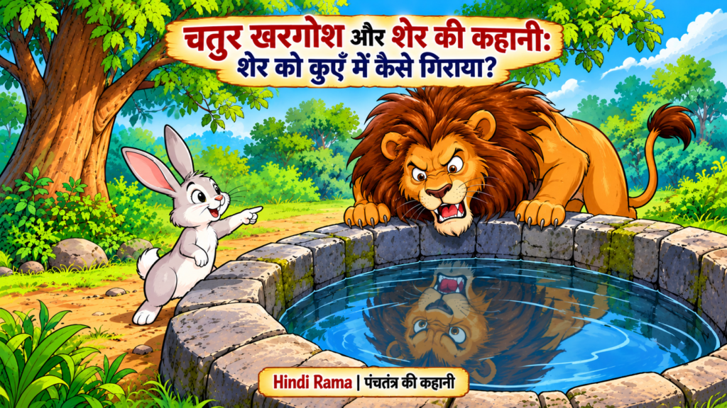 चतुर खरगोश और शेर की कहानी: शेर को कुएँ में कैसे गिराया? Clever Rabbit and Lion Story