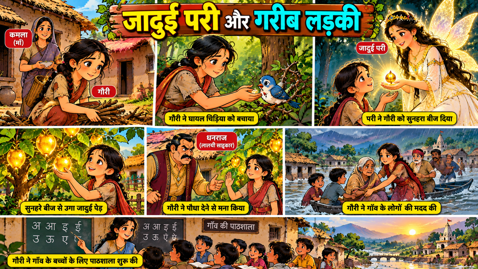 जादुई परी और गरीब लड़की: कैसे एक सुनहरे बीज ने बदली गाँव की किस्मत