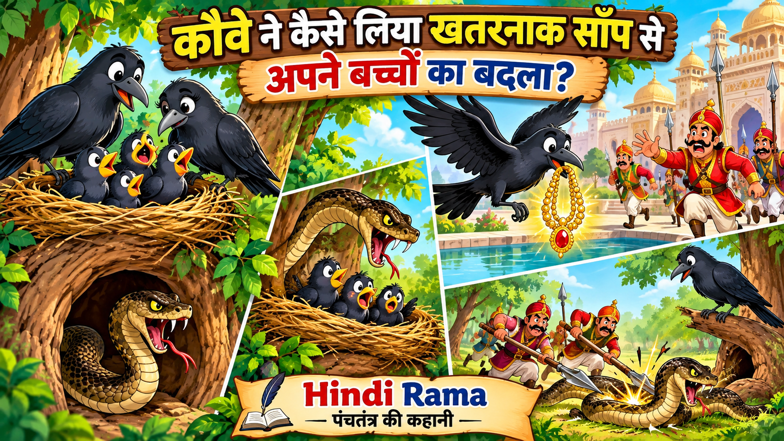 कौवे ने कैसे लिया खतरनाक साँप से अपने बच्चों का बदला? Crow and Snake Story